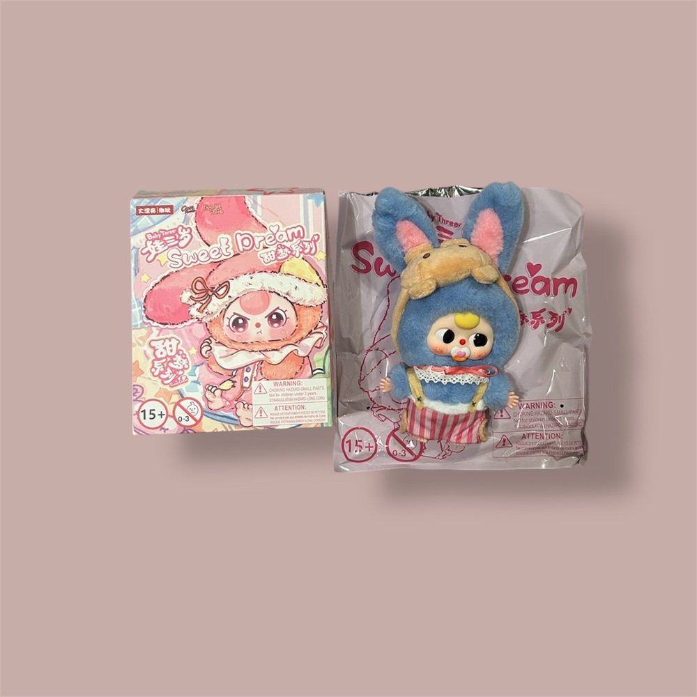 UCC Sweet Dreams series Blue & Pink Bunny Plush Keychain- whisweet